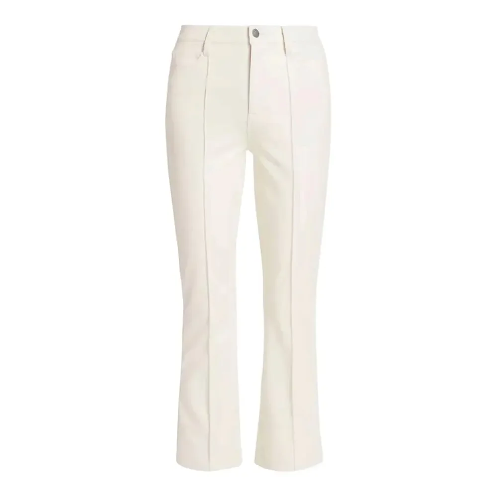 7 For All Mankind High Waist Slim Kick Faux Leather Beige Pants - Size 30, NWT
